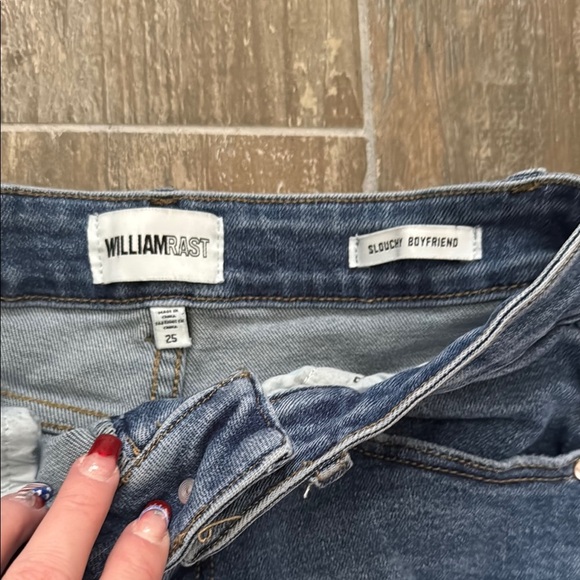 William Rast Blue Distressed Jean Shorts - Picture 2 of 9